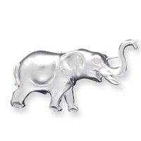 212B6vkNcUL Sterling Silver Satin Finish Diamond Cut Elephant Pin