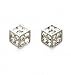 14k White 1.5 mm Round CZ Medium Dice Friction-Back Earrings
