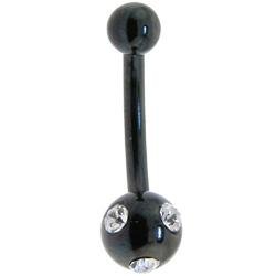 Black TITANIUM Tiffany Ball Belly Button Ring by 