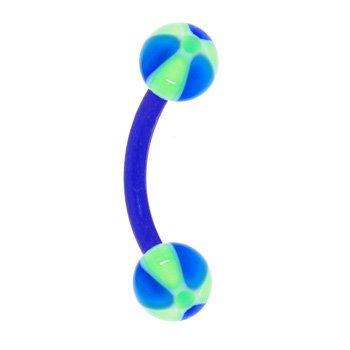 BIOPLAST Blue Green BEACH BALL Eyebrow Ring