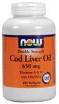 Cod Liver Oil Double Strength by NOW Foods - (650mg - 250 Softgels)