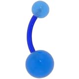 BIOPLAST Blue GLOW in the DARK Belly Ring