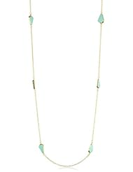 Dean Davidson "CLEO" Gold with Teal Enamel Fan Charm Necklace