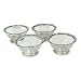 Aluminum and glass bowls, 'Crystal Rose' (set of 4)