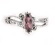 Sterling Silver Marcasite Marquise Amethyst Ring (Size 5,8,9)