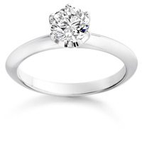 0.35 Carat D/VVS2 Round Brilliant Certified Diamond Solitaire Engagement Ring in Platinum
