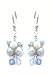 Earrings - Sterling Silver Pearl & Blue Crystal Dangle Earrings