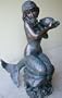Outdoor Bronze Crossarmed Mermaid Fountain