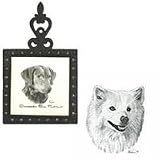 American Eskimo Square Trivet, Porcelain by Rosalinde (4.5' x 8')