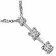 14kt White Gold Three Diamond Fashion Pendant