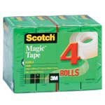 3M Scotch(R) Magic(TM) 810 Refill Tape, 3/4in. x 1000in., Pack Of 4