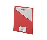 Smead 75433 Smead Slash Pocket Three-Hole File Jacket, Letter, 11pt Poly, Red