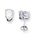 Sterling Silver Pear CZ Stud Earrings