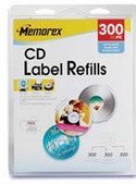 White Matte CD Label Refills - 300 Pack