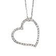14k White Gold & Diamond Heart Pendant Necklace- 18" (0.17ctw)