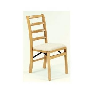 Folding Shaker Chair - Set of 2 (Oak) (32.5H x 16.5W x 19.25D) by