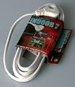 Coleman Cable 09417 7-Foot Flatplug Extension Cord 2-Prong with Glowing Plug, White