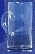 Individually Hand Etched Glass Starfish Syrup Pitcher 5"H 10 oz Set / 2