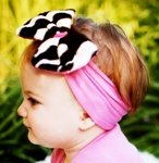 Zoe Zebra Bow with Hot Pink Headband