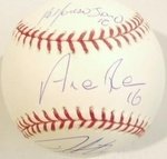 Alfonso Soriano, Derrek Lee and Aramis Ramirez Triple Signed Rawlings Official MLB Baseball