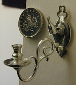 Dollhouse Miniature Wall Sconce in Pewter by Warwick Miniatures