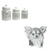 Chihuahua, Longhair Canister Set, Porcelain by Rosalinde