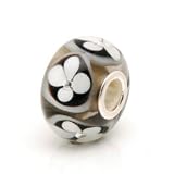 Pandora trollbeads compatible sterling silver core Murano Glass
Slide-on and Slide-off glass bead , 14 x 8mm. 5mm hole so fits most
bracelets.