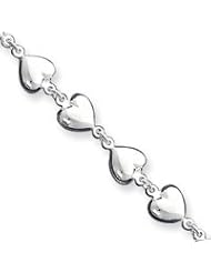 Sterling Silver Heart Bracelet QG237-7"