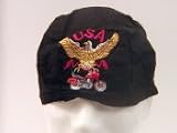 Boom Boom Cycles Hog Wear Skull DuRag Biker Cap Bandana with sweat band USA Eagle