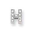 Sterling Silver CZ Initial H Slide