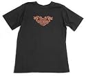 Harley-Davidson Flame Raised Logo Tee Shirt BLACK Medium 8 - 20 Boys