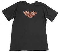 Harley-Davidson Flame Raised Logo Tee Shirt BLACK Medium 8 - 20 Boys