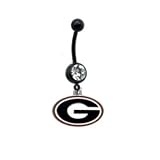 Georgia Bulldogs PREMIUM Black Anodized Sexy Belly Navel Ring