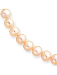 Genuine IceCarats Designer Jewelry Gift 14K 7-7.5Mm Pink Freshwater Onion Cultured Pearl Necklace In 18.00 Inch