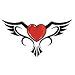 Tribal Winged Heart Temporary Tattoo 2.5x3.5