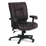 Mid-Back Executive Leather Chair with Adjustable Arms - Burgundy
