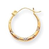 Sardelli - 14k Polished Gold & Rhodium Patterned Hoop Earrings, 15mm x 19mm