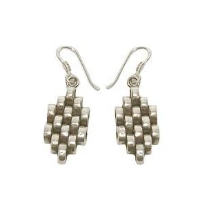 Earing Sterling Silver Handmade Jewelry from India 1.75 inches (ers200)