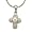 Pearl & Diamond Cross Pendant in 14K White Gold With 16 inch Chain