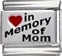 In Memory of Mom Red Heart Laser Italian Charm