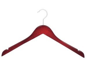 Wooden Top Hangers Premium Cherry Finish Box of 25