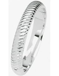 11mm 14k Fancy White Gold Bangle Bracelet