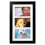 Malden International Linear Series, Contemporary Wall Series Wood Frame, for Three 4 x 6 Photographs, Color/Style: Black