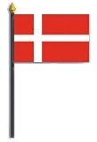 Denmark Flag Rayon On Staff 4 in. x 6 in.