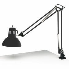 Swing Arm Lamp, 34"H, 100W Incandescent Bulb, Clamp, White (LEDL502WT) Category: Desk and Table Lamps and Lighting