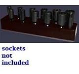 3/8 In Drive Swivel / Impact Metric Socket Organizer w/ Magnetic Base - Black