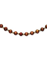 14K Chocolate Cultured Pearl & Bead Necklace - PR74-16"