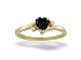 14K Yellow Gold Genuine Heart Black Onyx and Diamond Ring