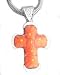 Sterling Silver Orange Millefiori Glass Cross Pendant
