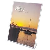 Superior Image? Slanted Desk Sign Holder, Top Entry, Clear Plastic, 8-1/2 x
